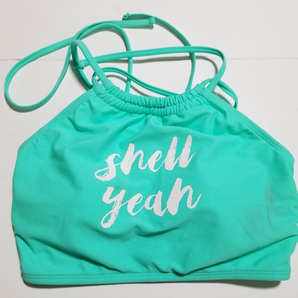 *- Arizona Jean Mint Green Swimsuit Top Girls L